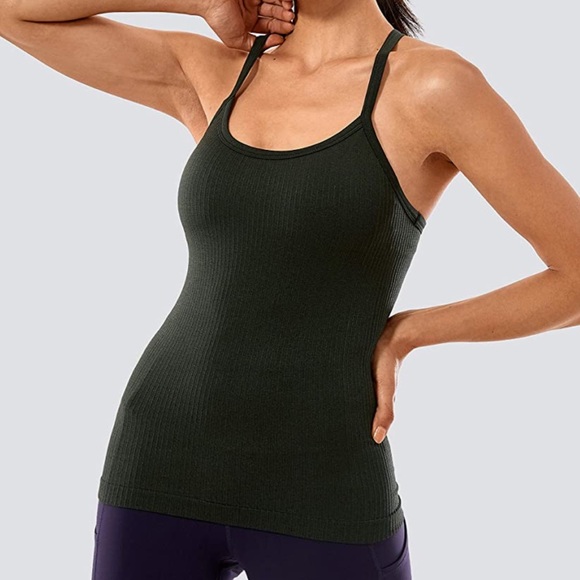 🐢CRZ Yoga seamless Workout Tank W/ Built in Shelf Bra - XS 🐢 - Picture 4 of 9